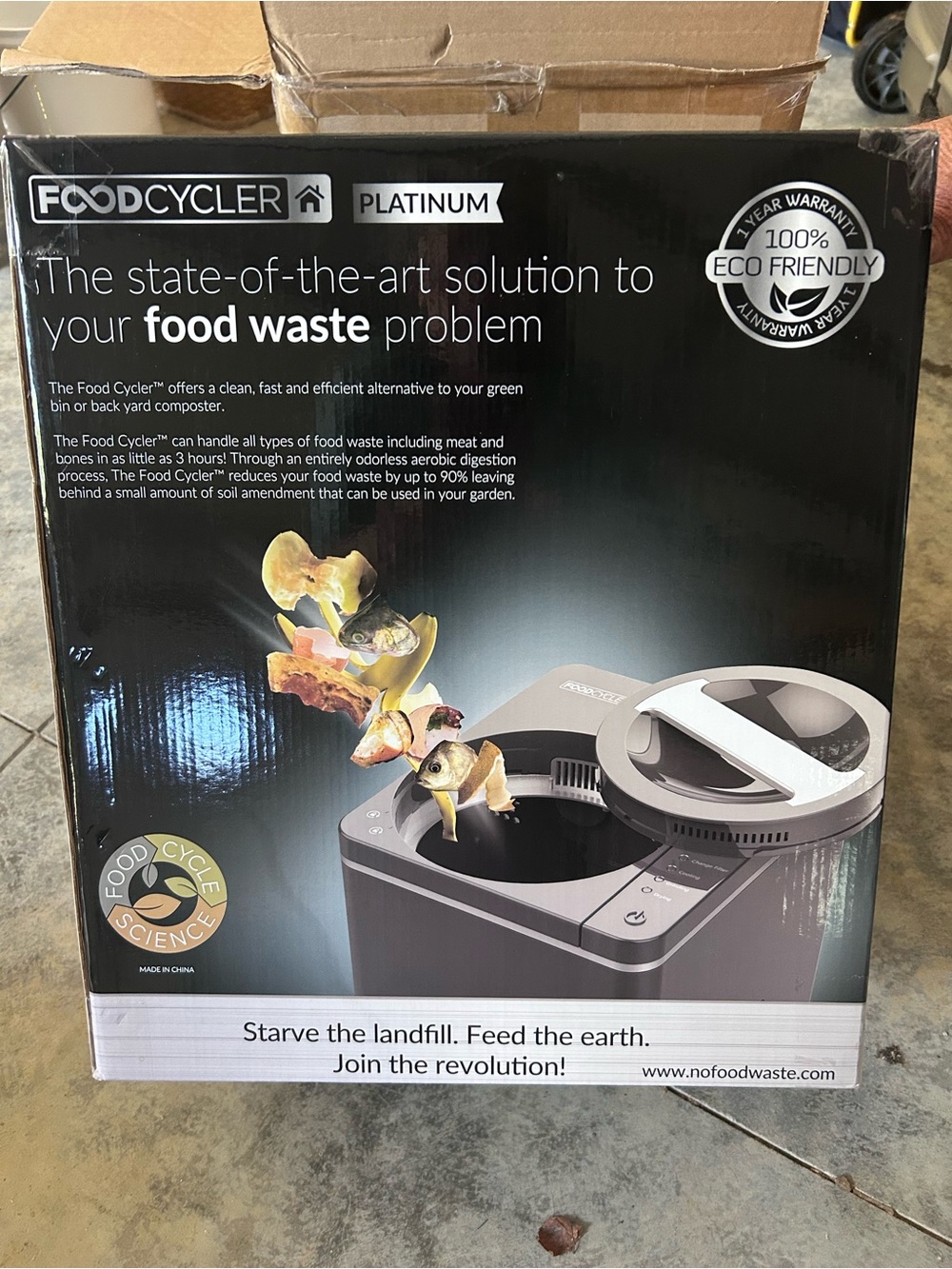 Platinum Countertop Food Waste Recycler - Gray